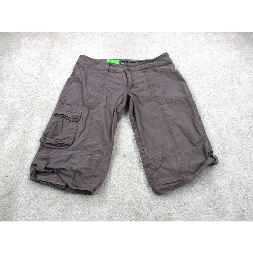 Patagonia Shorts Womens 8 Super Cali Brown Cargo Capri Khaki Roll Tab